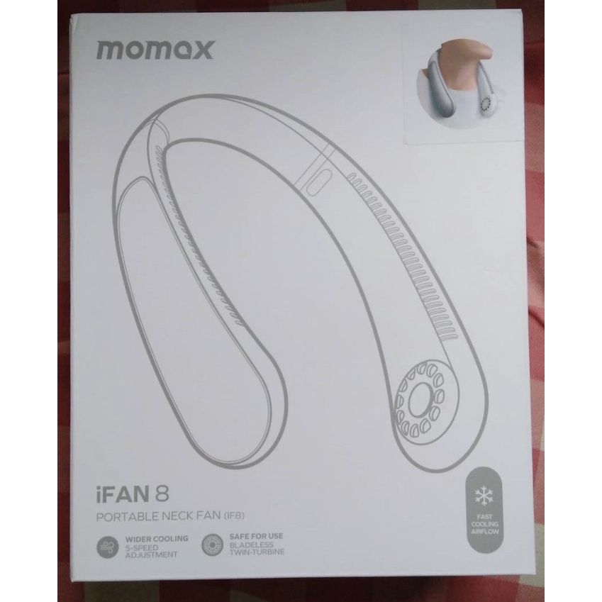 MOMAX iFan8 便攜式 無葉片靜音輕量頸掛風扇 (白色)