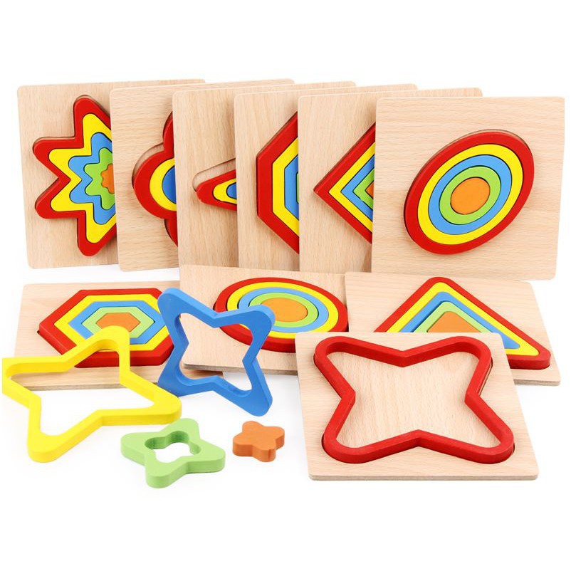 幾何形狀圖形認知 I 多種兒童啟蒙益智 教具益智玩具 手抓板 木製玩具 幼兒園教具 幾何教具 商檢合格 現貨 木製拼圖