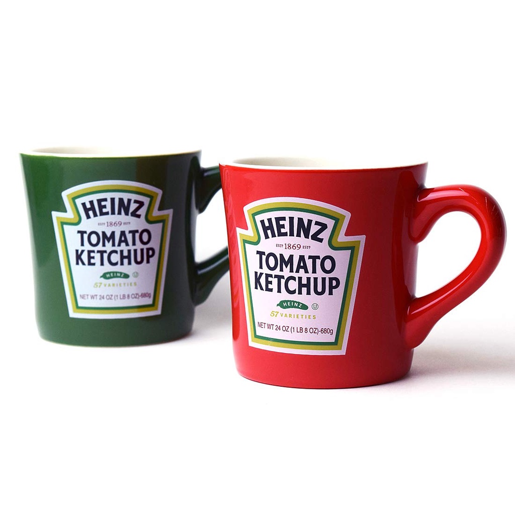 【日本製 HEINZ 紅綠馬克杯】日本 亨氏 紅綠對杯一組 木箱裝 馬克杯 杯 杯子 咖啡杯 茶杯 水杯 生日禮物