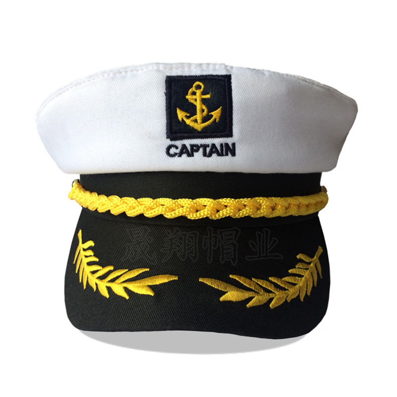 歐美海軍帽白色帽子男復古平頂軍帽萬聖節成人船長水手帽 蝦皮購物