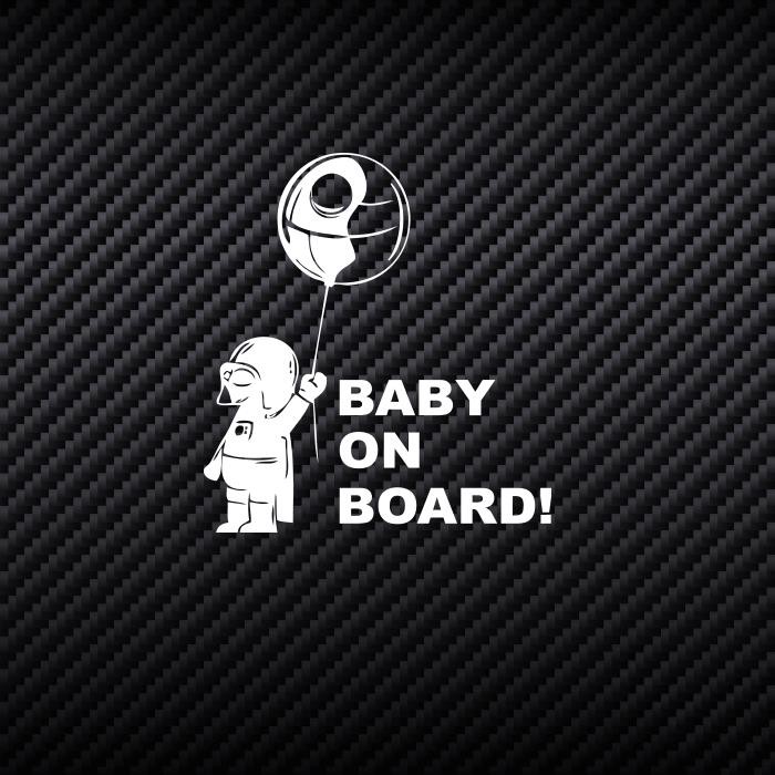【現貨】
創意星球大戰絕地武士黑武士達斯維達 BABY ON BOARD鏤空車貼貼紙