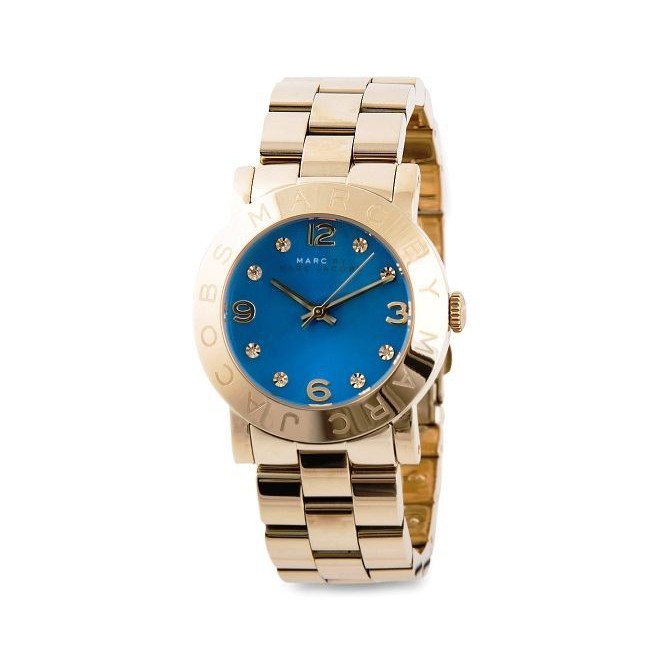 【Marc Jacobs】 色彩潮流時尚腕錶-藍x金/36mm(MBM3303)