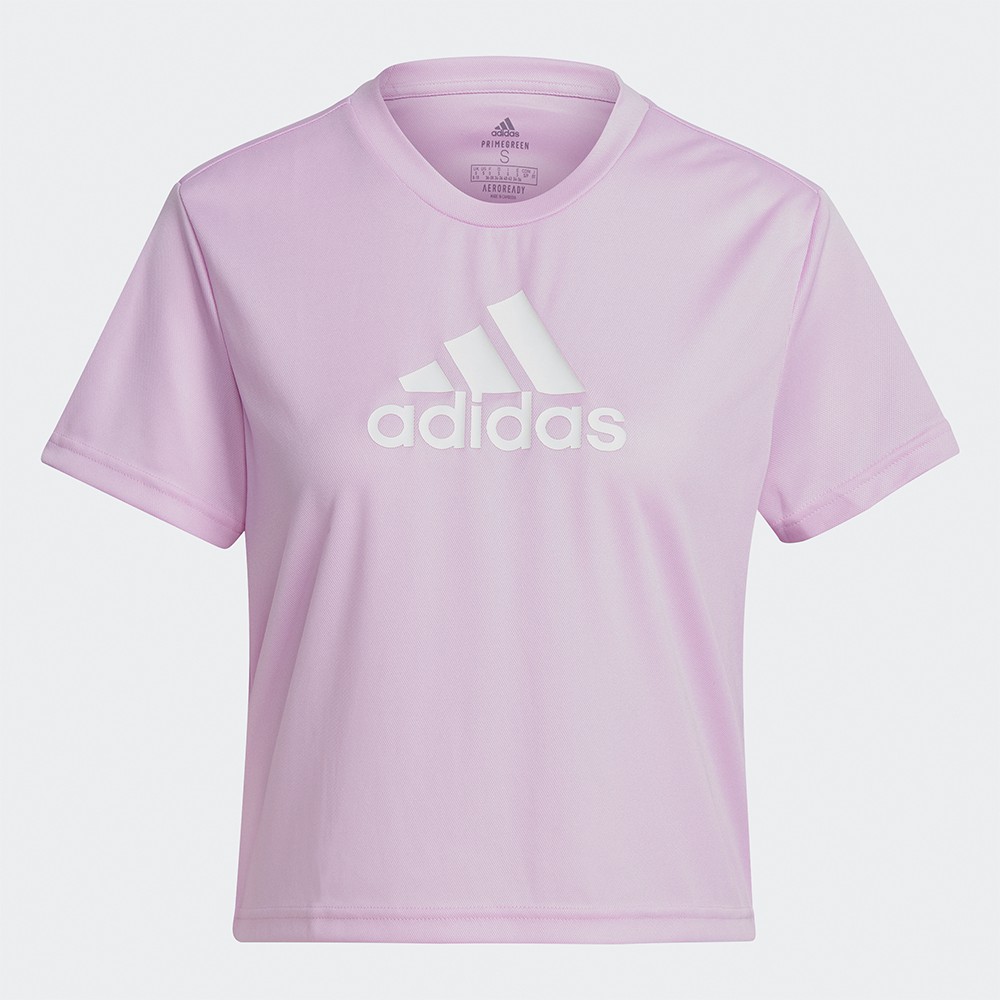 Adidas AEROREADY 女裝 短袖 T恤 休閒 短版 吸濕排汗 紫【運動世界】GL3831
