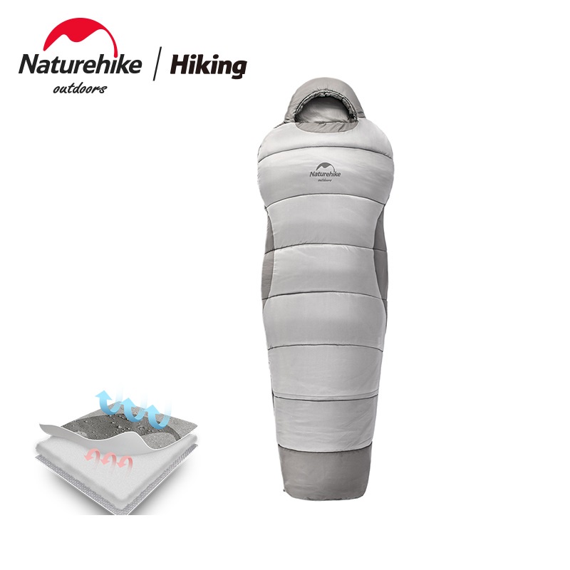 Naturehike NH 睡袋戶外大人露營便攜冬季加厚保暖防寒棉睡袋成人-企鵝