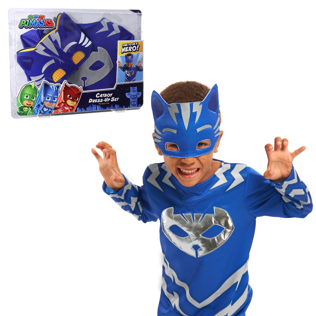 預購👍正版空運👍美國 睡衣小英雄 PJ MASKS 兒童 裝扮服 萬聖節 造型服 Catboy  面具