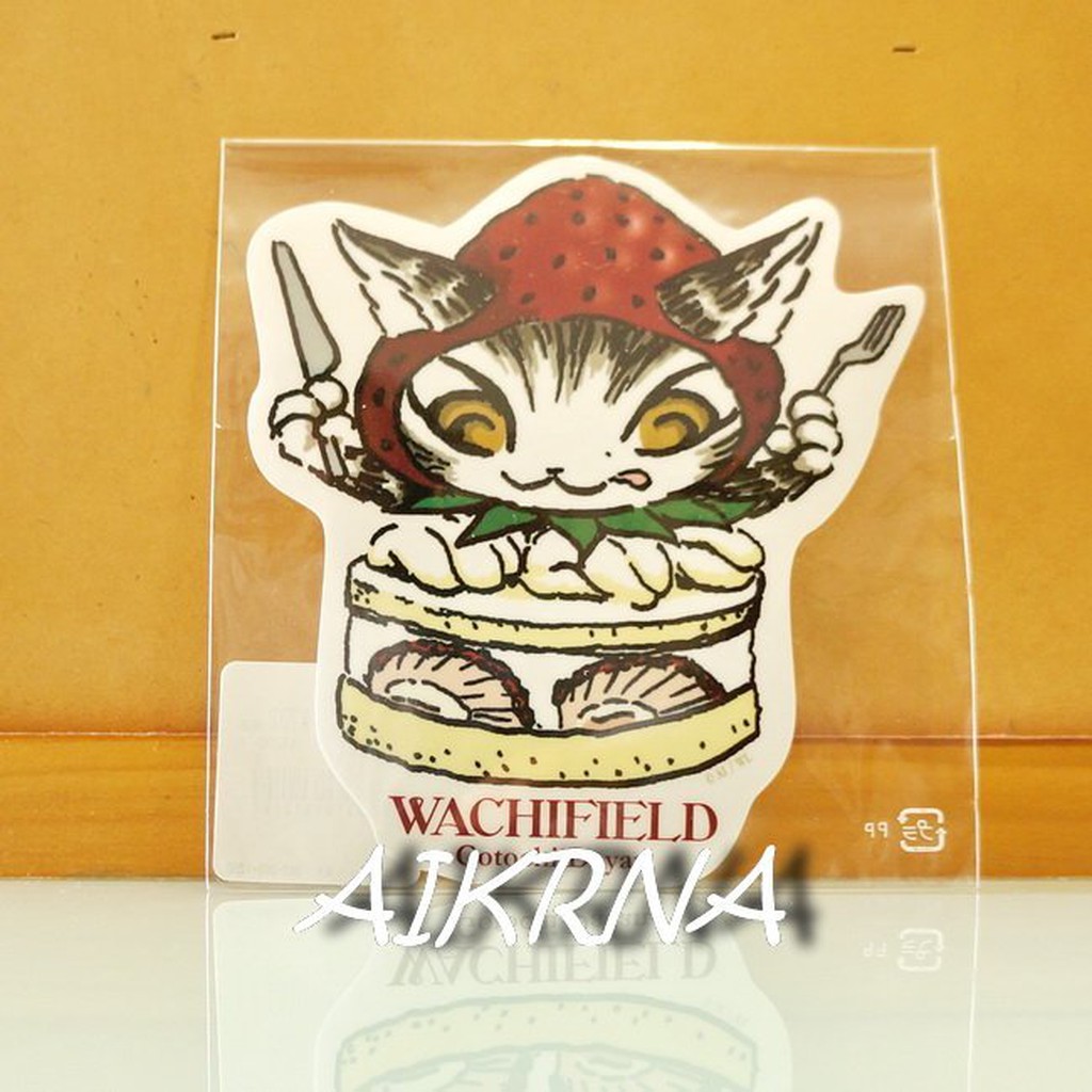wachifield-dayan(瓦奇菲爾德,達洋)~全新限定品貓咪單面防水大貼紙(椖木草莓)