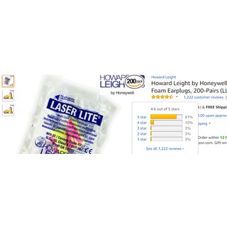 【耳塞專家】美國專業耳塞品牌Howard Leight Laser Lite® 舒適耳塞 打呼防噪 發泡棉 #3