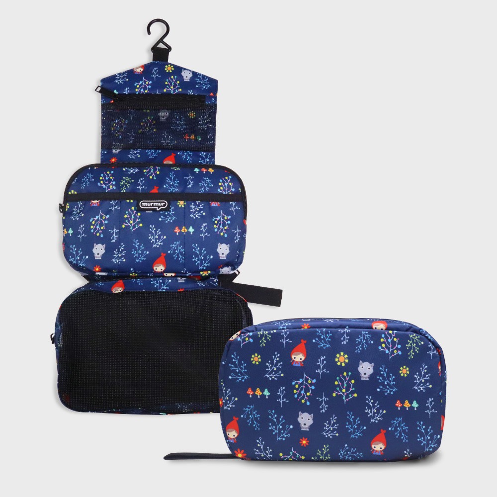 【murmur官方】 旅行收納三摺盥洗包、洗漱包、化妝包 - 小紅帽藍