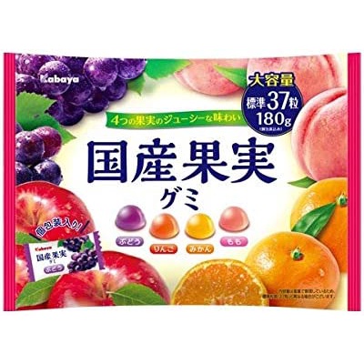 [現貨]日本 KABAYA 國產果實軟糖 180G 葡萄/蘋果/橘子/桃子 綜合水果