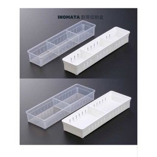 INOMATA廚房抽屜收納盒/文具收納盒（細)（寬）透明/白