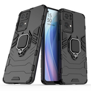 OPPO Reno 7 Pro 5G 鎧甲保護殼雙層抗震TPU+PC軟硬殼全包式指環支架手機殼背蓋