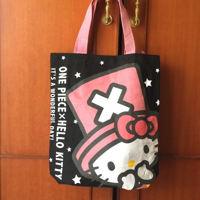 Hello Kitty*One Piece喬巴 帆布包/手提袋/購物袋/肩背包/側背包/收納包/補習袋～航海王 海賊王
