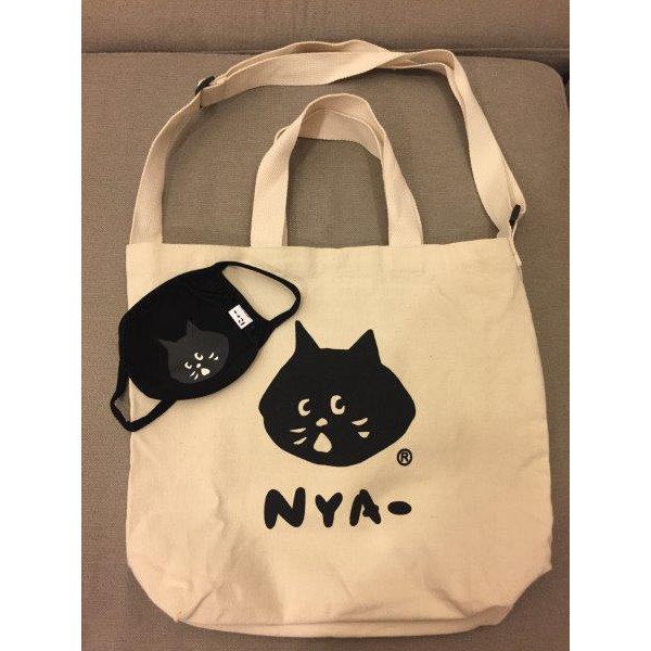 日本全新NYA黑貓休閒包+口罩組