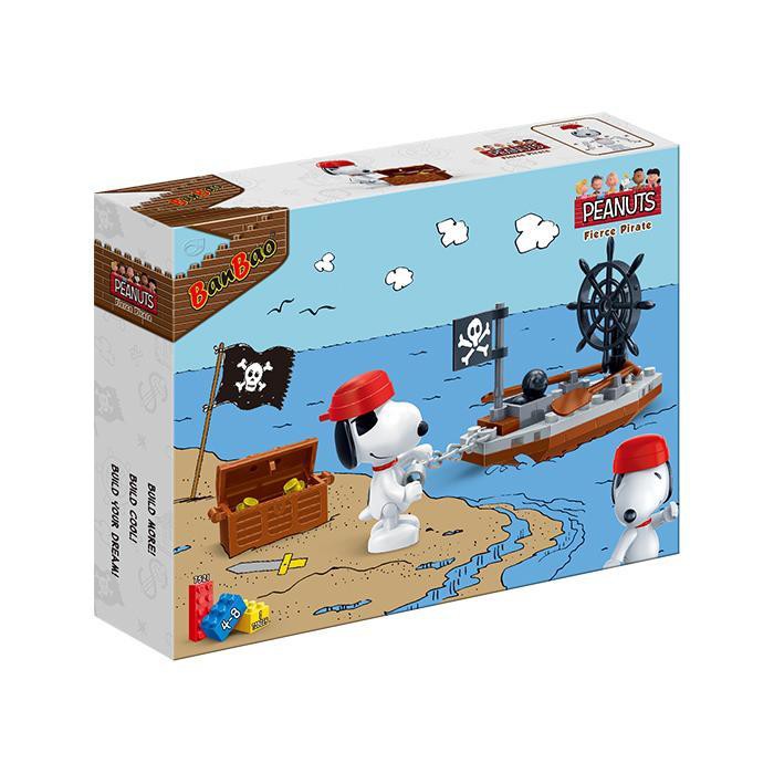 【玩具偵探】現貨 BanBao邦寶積木 史努比系列 SNOOPY 海盜歷險 NO.7521 (樂高LEGO通用)