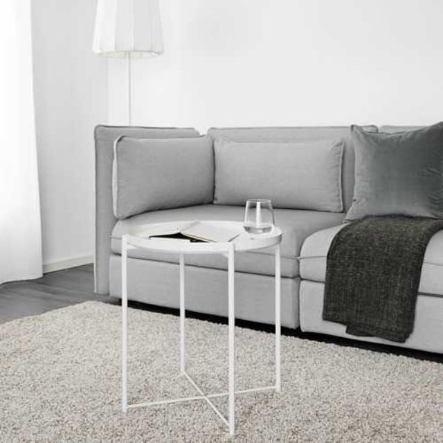 IKEA GLADOM 托盤桌 工業風 金屬 鐵藝 邊桌 圓桌 小茶几 床邊桌 小桌 質感 寬45高53