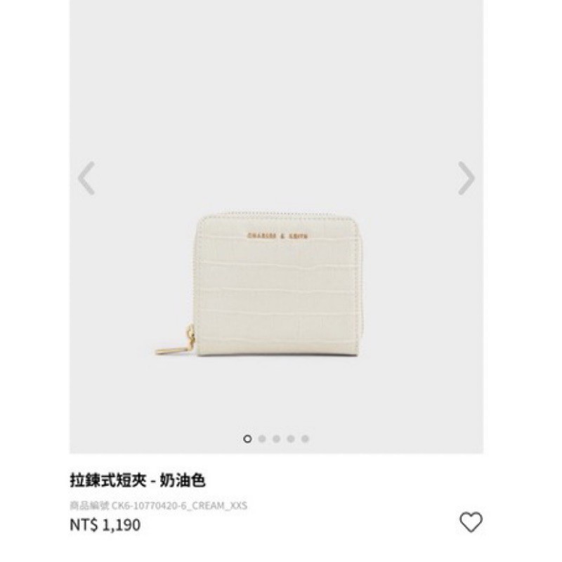 【二手】小ck CHARLES &amp; KEITH 鱷魚皮拉鍊式短夾 可放大鈔 有零錢夾