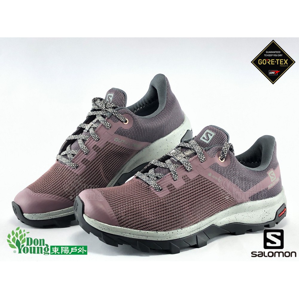 【法國SALOMON】女款 OUTline Prism 低筒 GORETEX 防水登山鞋 L41128100