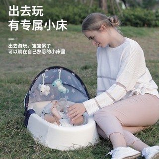 《臺灣發貨》便攜式床 中床 寶寶嬰兒床 可折疊可移動新生兒睡床仿生BB床上床防壓