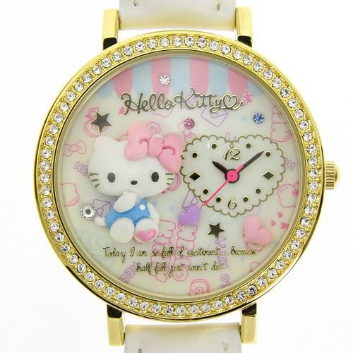 現貨   日本製Hello Kitty 立體錶面 手錶 女錶 腕錶 附盒裝
