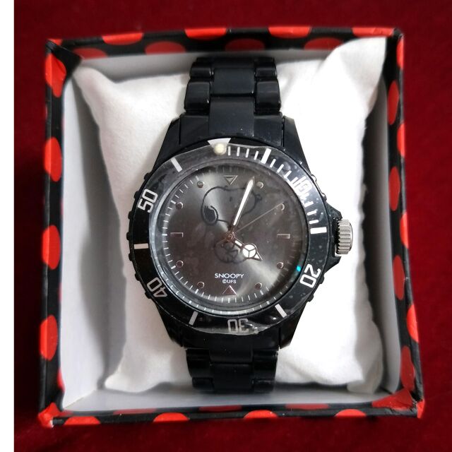 全新 SNOOPY 史努比 手錶 合金 黑色手錶 可換物