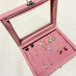 💝現貨💝絨布首飾收納盒 首飾展示盒 珠寶盒 飾品收納