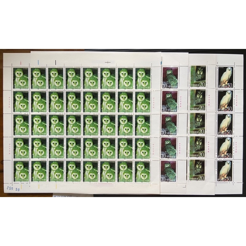 亞洲郵票、中國大陸、號鳥、1995-5、4全（新）、整版40套。（A350）