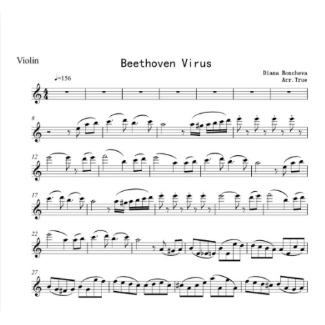 貝多芬病毒 Beethoven Virus 小提琴獨奏譜電子檔+伴奏mp3音檔 藝術