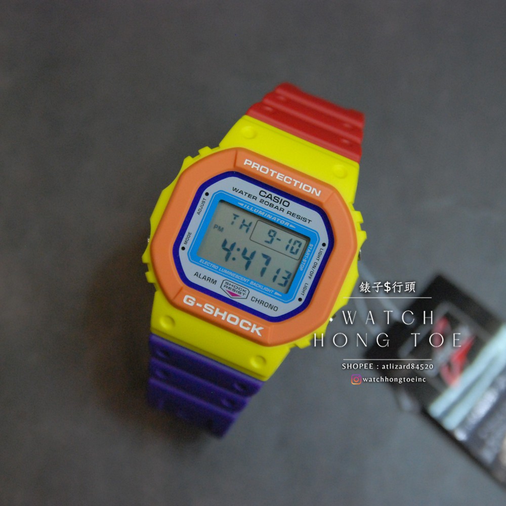 []錶子$行頭[] CASIO G-SHOCK 單顯 方形 腕錶 - 橡膠帶/繽紛樂高 ( DW-5610DN-9 )
