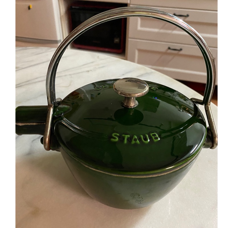 法國Staub 圓形鑄鐵水壺 茶壺 1.15 L 深綠