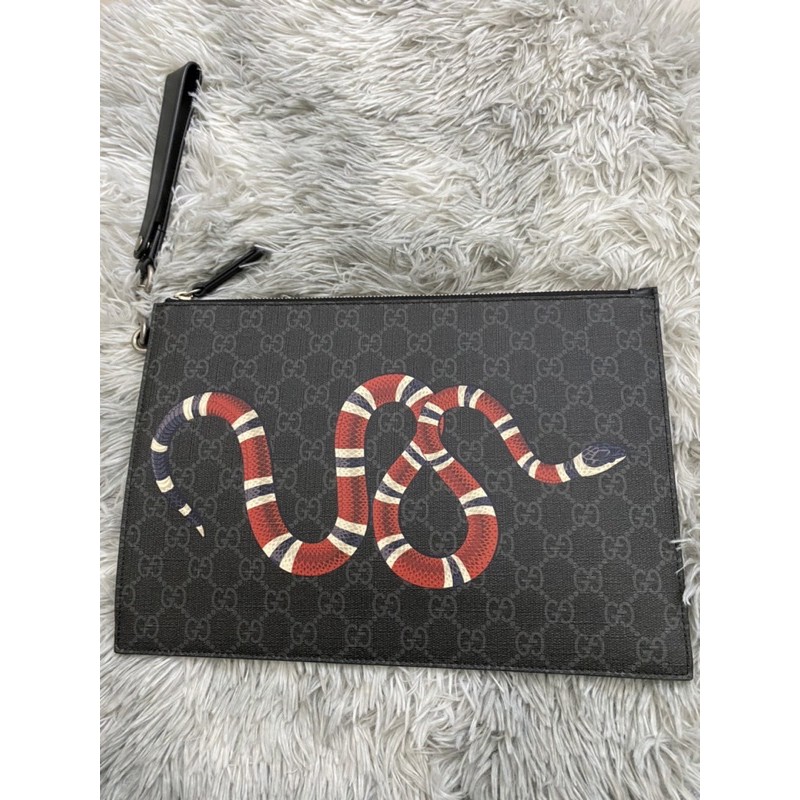 鹿晉歐美精品 Gucci珊瑚蛇手拿包 蝦皮購物