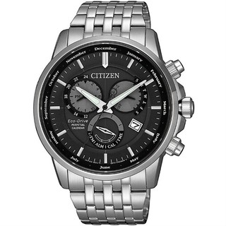 CITIZEN 星辰錶 BL8150-86H GENT'S 光動能萬年曆三眼腕錶 /黑x銀 42mm