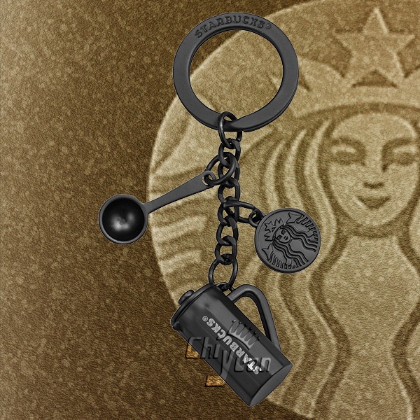 Starbucks 台灣星巴克 2021 霧黑咖啡經典鑰匙圈 星巴克女神 LOGO 黑品牌經典品牌 白女神 黑女神