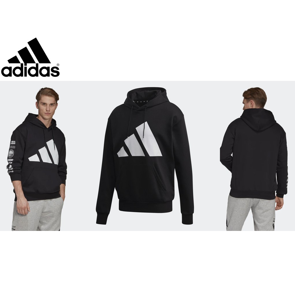 [大自在體育用品 Adidas 愛迪達 男 衣服 連帽T恤 運動帽T 上衣 保暖 PACK圖形 EA0370