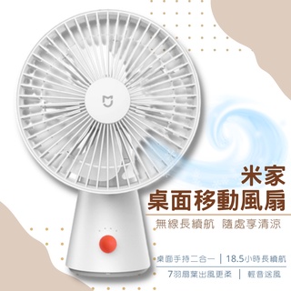 米家 桌面移動風扇 迷你無線風扇 桌面移動風扇 電風扇 xiaomi 桌上型 手持風扇 桌面小風扇 現貨 ⚝