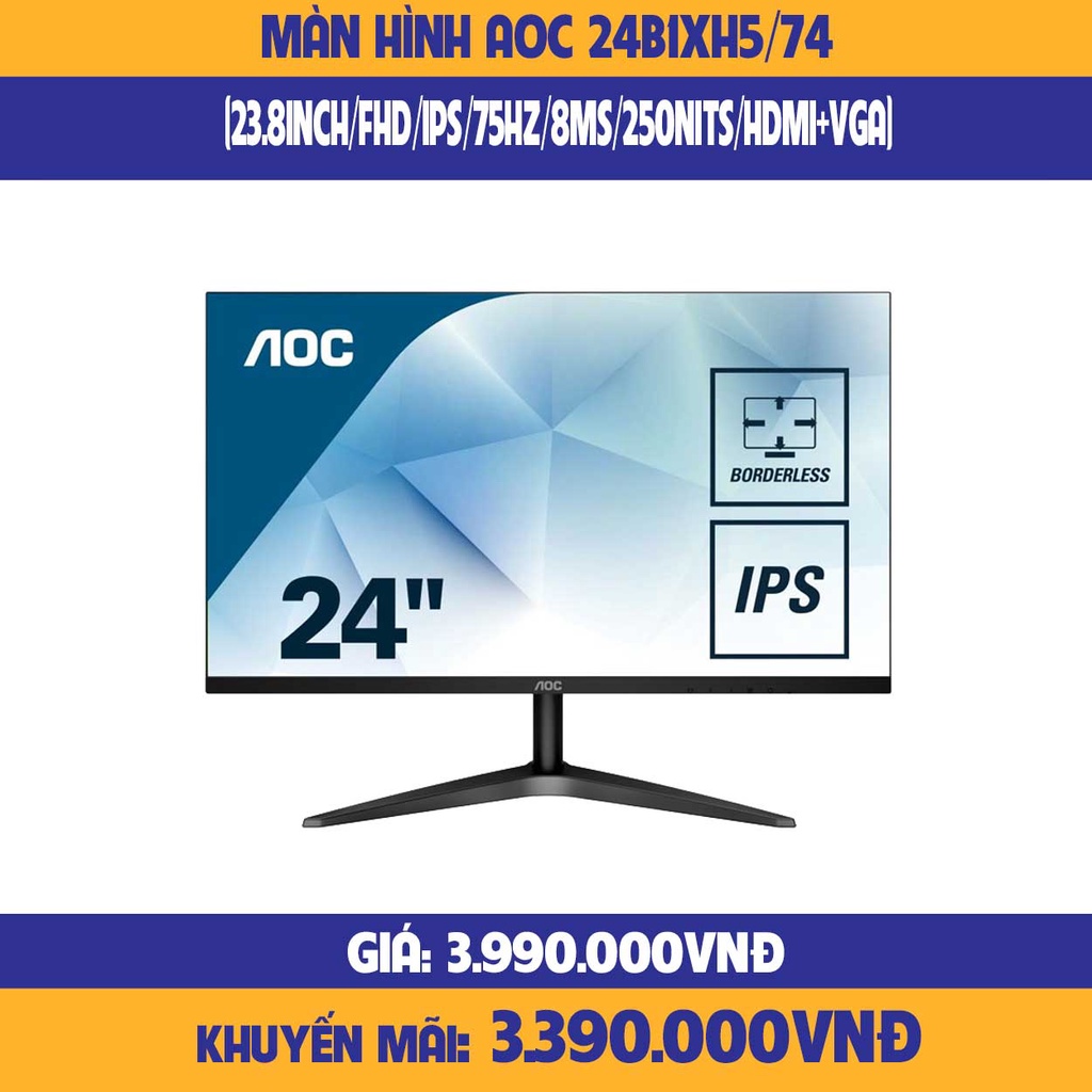 Aoc 24B1XH5 /74 顯示器 (23.8INCH-FHD / IPS /75HZ / 8MS / 250NIT