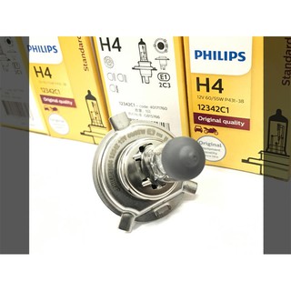 12V 飛利浦PHILIPS H4 60/55W標準型抗紫外線石英玻璃大燈燈泡
