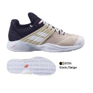 &lt;英喬伊體育&gt;BABOLAT女網球鞋Propulse Fury AC 黑卡其色(紅土選手專用款)2021