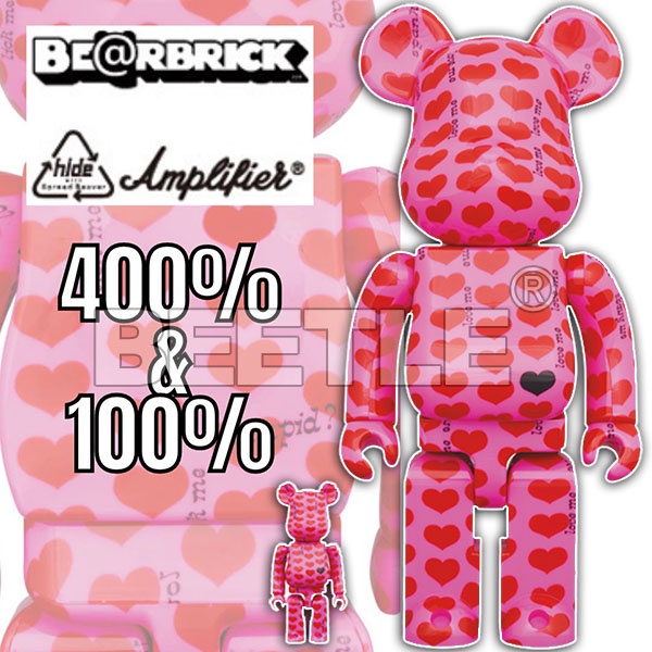 BEETLE BE@RBRICK PINK HEART HIDE 粉色 愛心 庫柏力克熊 100% 400%