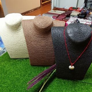 遇見~編織質感頭架 項鍊展示架 頭頸項鍊展示 麻編織 項鍊頭架 臺灣現貨人像展示架模特兒展示架項鍊展示架人臺胸像展示架