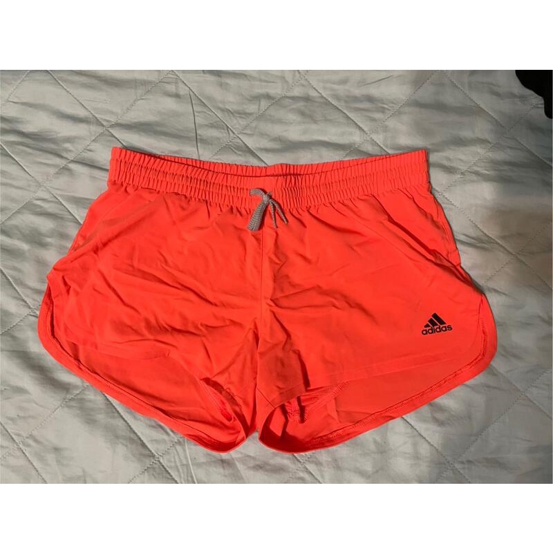 【二手衣】adidas亮橘色/珊瑚紅運動短褲L號(女款)