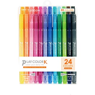 日本TOMBOW蜻蜓牌 Playcolor K玩樂色彩 彩色雙頭筆-24色入