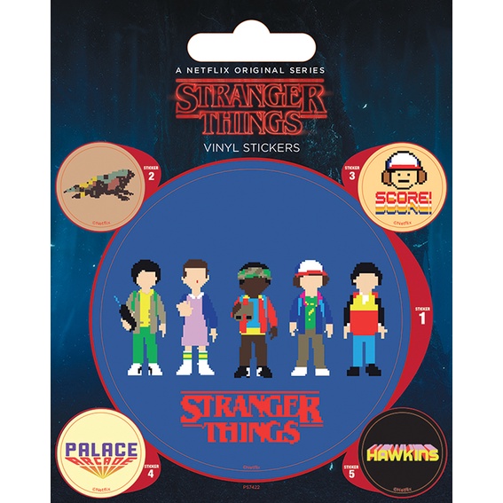 怪奇物語 Stranger Things 主角群電玩8bit風 貼紙組