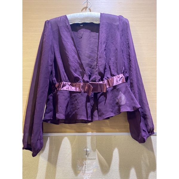 GINKOO俊克專櫃  紫色百搭洋裝小外套34號