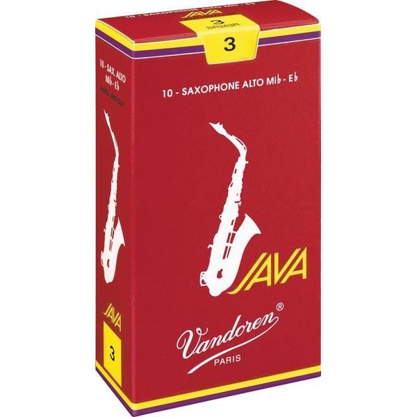 【現代樂器】法國 Vandoren JAVA 紅盒 Alto Sax 中音薩克斯風 3號 竹片 10片裝