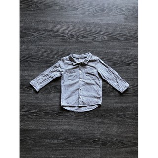 H&M baby 12-18m 男寶純棉條紋襯衫 長袖上衣