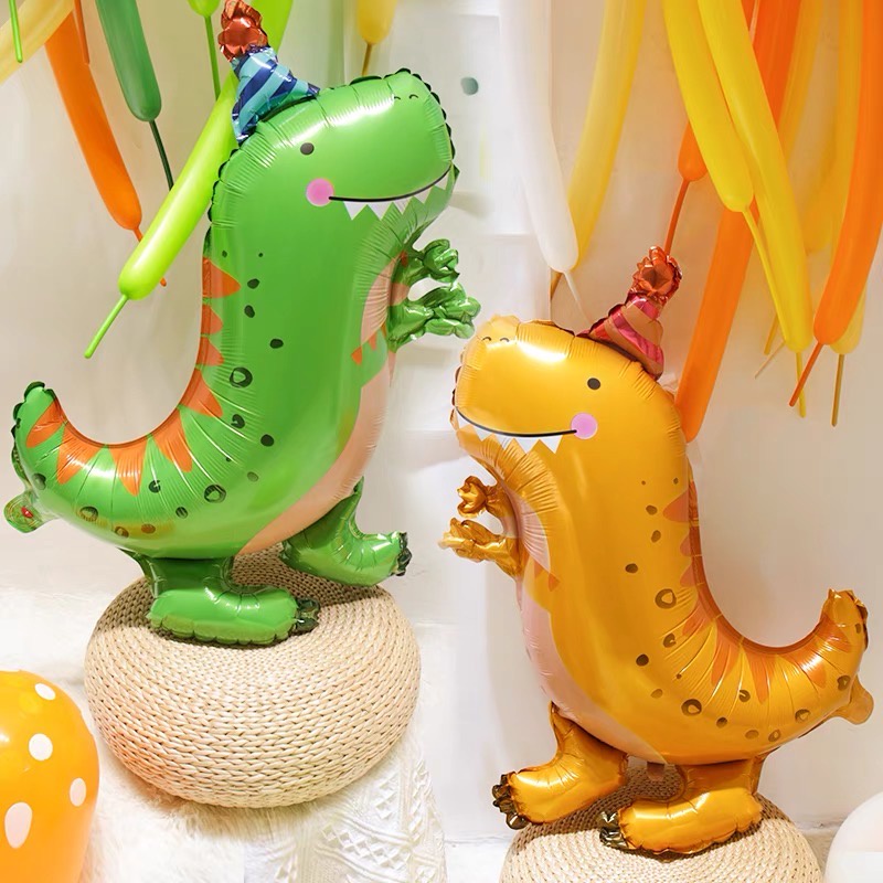 【現貨】可愛生日帽恐龍氣球 恐龍寶寶 生日派對 生日氣球