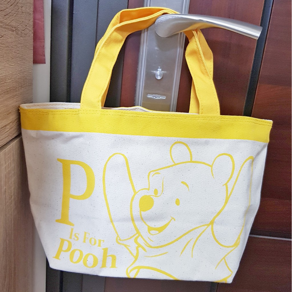 （現貨！快速寄出）台灣織造生產！迪士尼Pooh小熊維尼袋子 小熊維尼手提袋 維尼收納袋 便當袋
