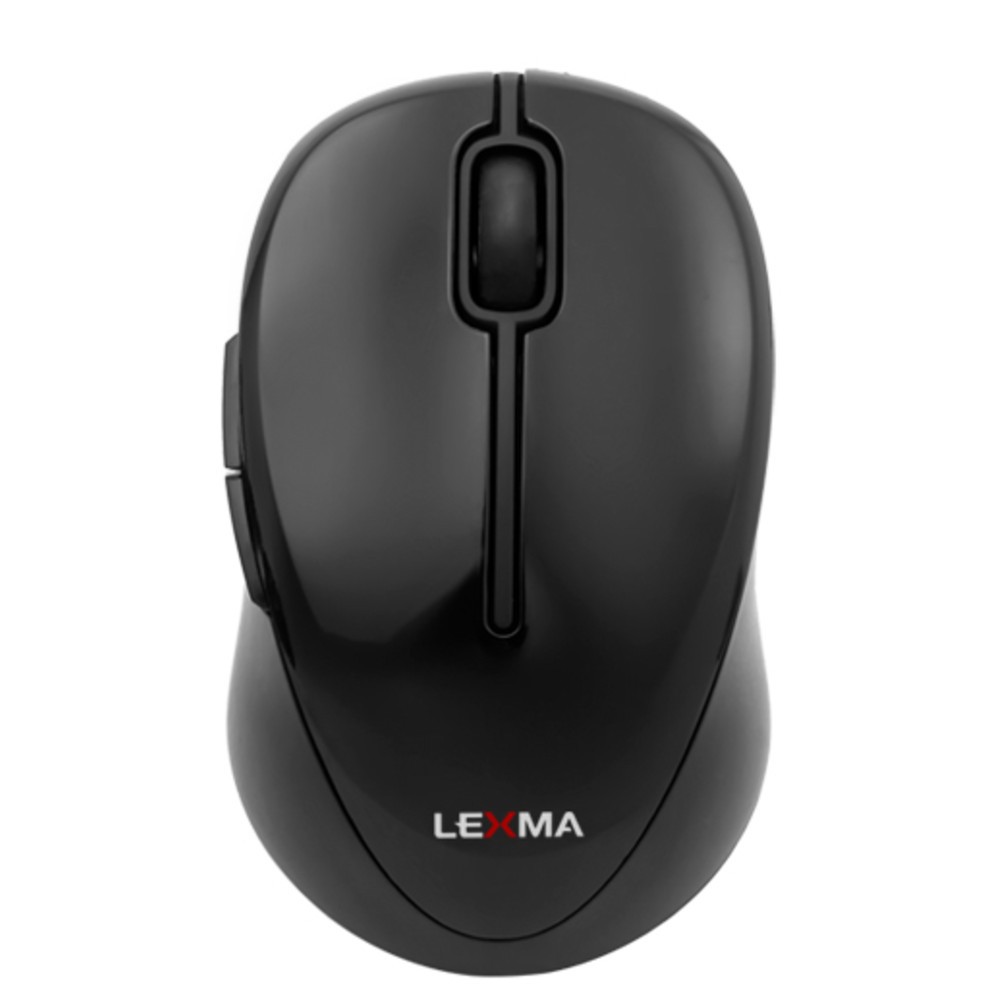 LEXMA M300R 黑色無線光學滑鼠-工業風包裝 廠商直送