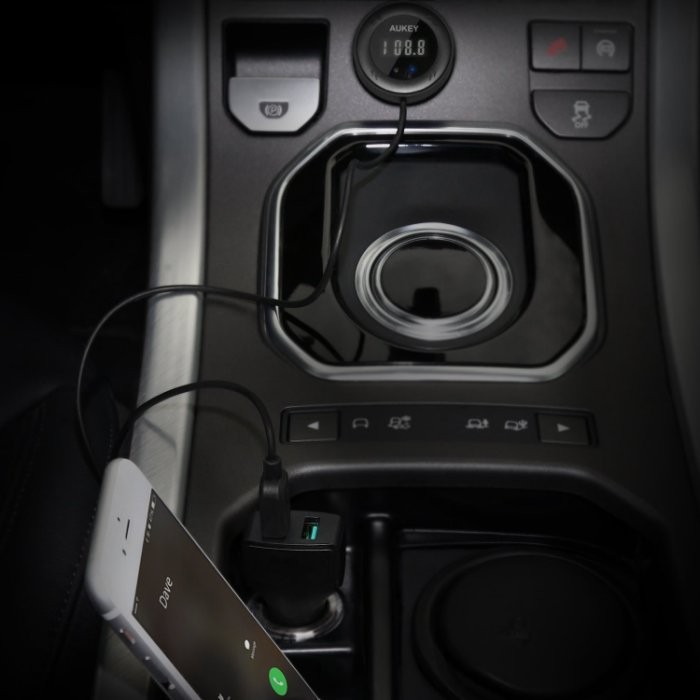 Fm發射器德國aukey 車用fm藍牙音樂接收器4 1藍芽傳輸器 蝦皮購物