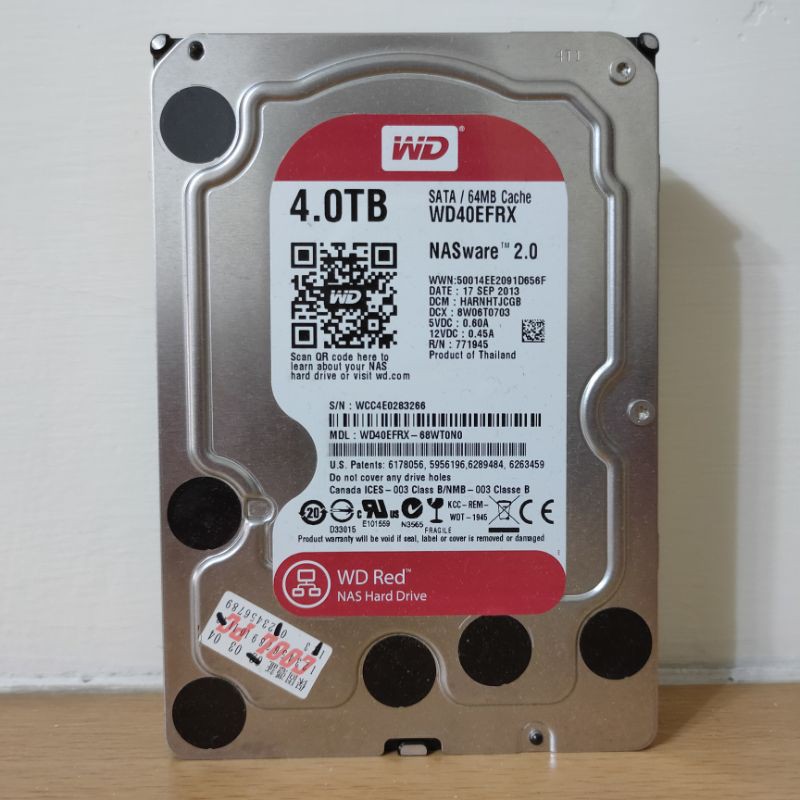 WD 4TB RED紅標NAS硬碟 HDD內接式 SATA 3.5吋 4T